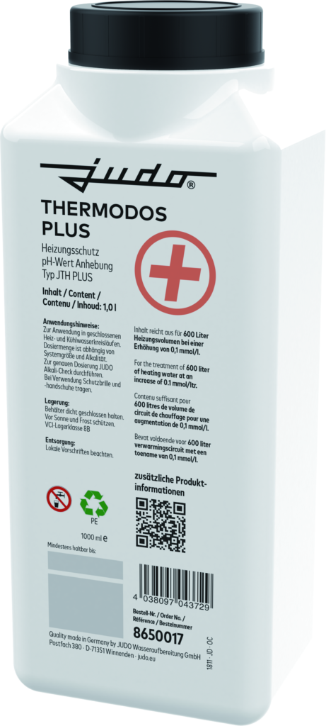 Climatisation de l'eau de chauffage avec THERMODOS PLUS : correction de la valeur ph